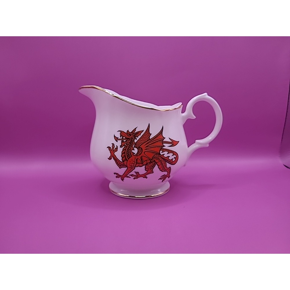 Vintage Crown Bone China Wales Dragon CYMRU Creamer Pourer